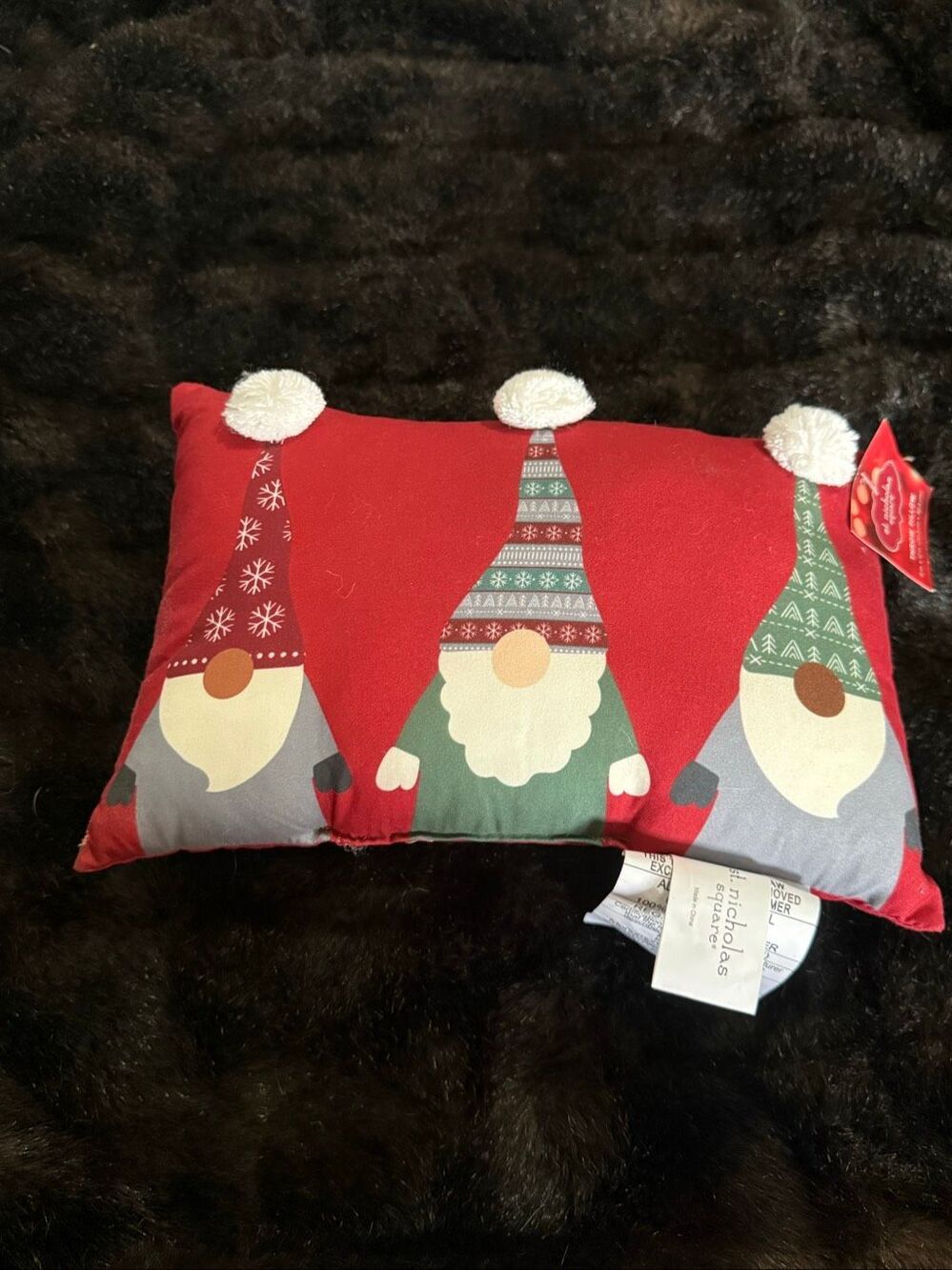New  St. Nicholas square gnome Christmas  throw pillow